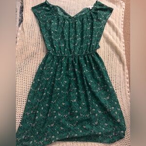 LC Lauren Conrad Green Floral Dress